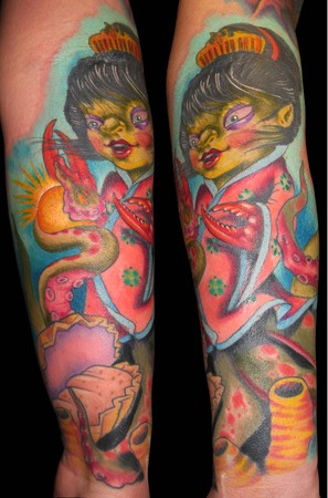 Tattoos - Ed Perdomo - traditional japanese mermaid